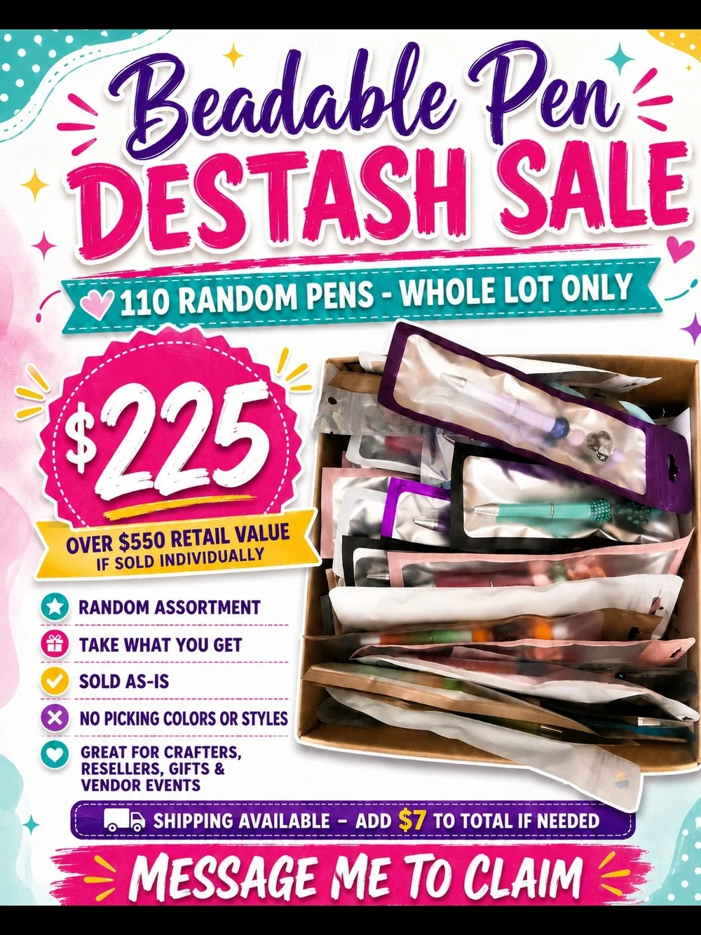 110 Beadable Pens (Random)